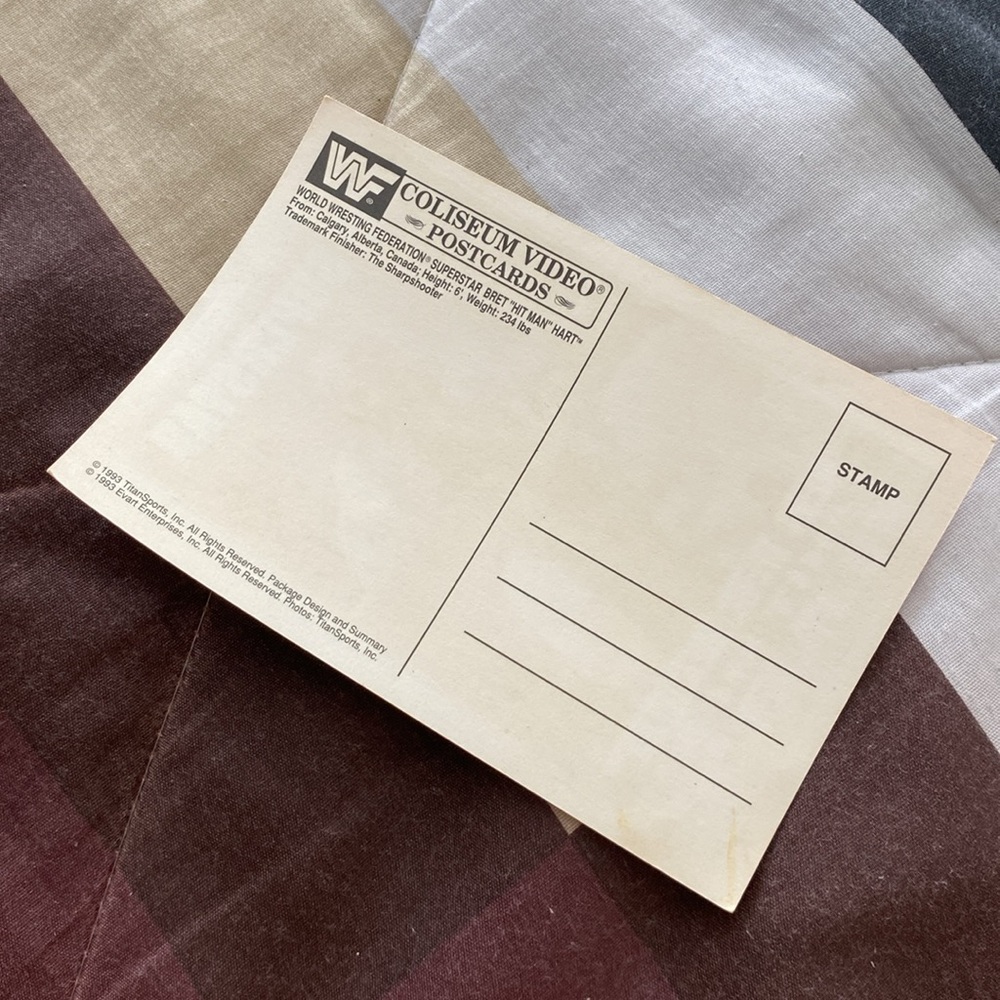 Vintage WWF Superstar Bret 'Hit Man' Hart Postcard - Picture 17 of 17